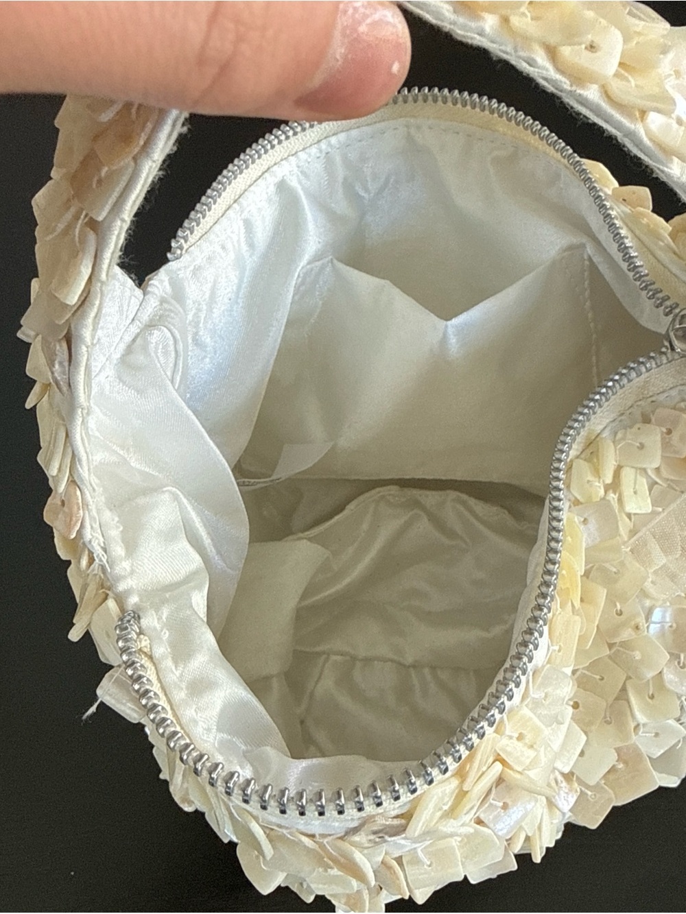 Beaded Ivory Shell Mini Handbag - Picture 2 of 2